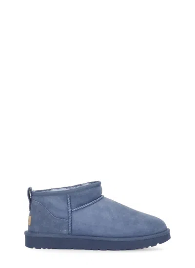 Ugg Classic Ultra Mini Ankle Boots In Blue