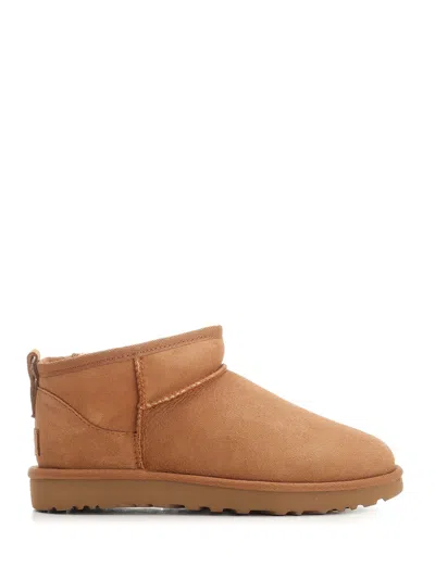 Ugg Classic Ultra Mini Ankle Boots In Brown