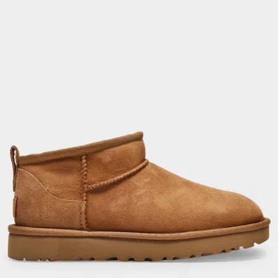 Ugg Classic Ultra Mini Ankle Boots In Brown