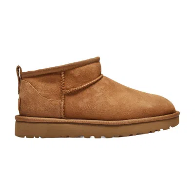 Ugg Classic Ultra Mini Ankle Boots In Brown