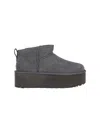 Ugg 'classic Ultra Mini' Ankle Boots In Gray
