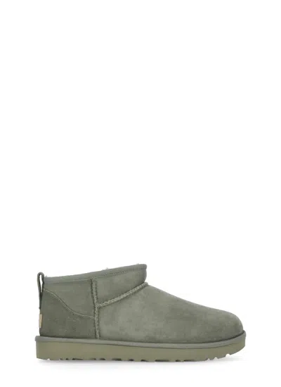 Ugg Classic Ultra Mini Shearling Boots In Green