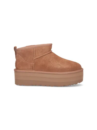 Ugg 'classic Ultra Mini' Ankle Boots In Sand