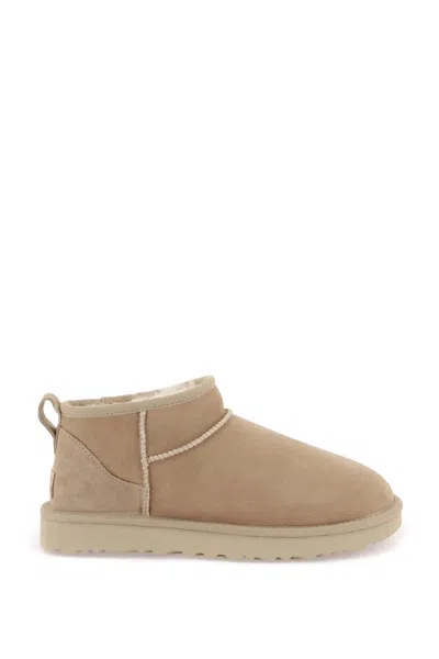 Ugg Classic Ultra Mini Ankle Boots In Sand
