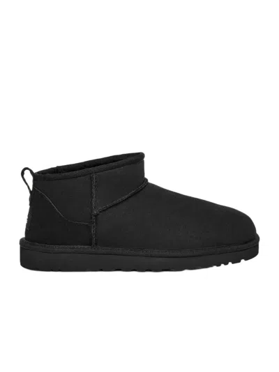 Ugg Classic Ultra Mini Ankle Boots With Reinforced Heel In Black