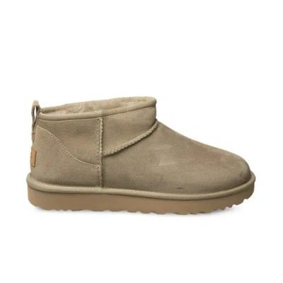 Pre-owned Ugg Classic Ultra Mini Antilope Suede Fur Comfort Women's Boots Size Us 8 In Beige