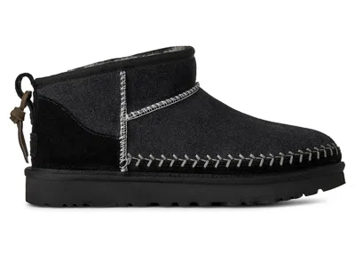 Pre-owned Ugg Classic Ultra Mini Biarritz Boot (women's) Sneakers In Black