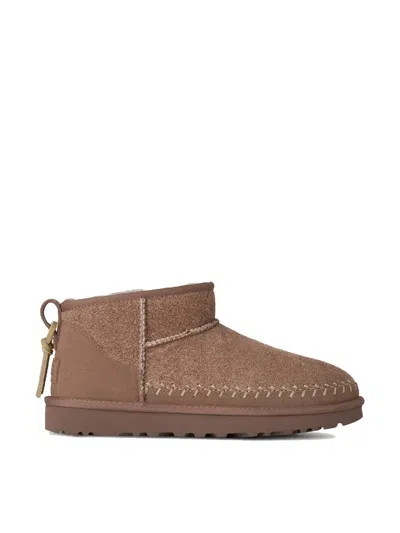 Ugg Classic Ultra Mini Biarritz Boots In Brown