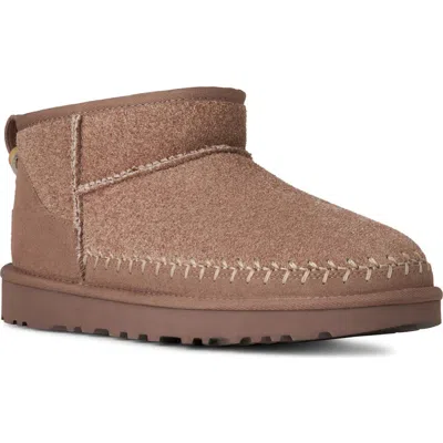 Ugg ® Classic Ultra Mini Biarritz Genuine Shearling Lined Bootie In Brown