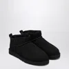 Ugg Round Toe Short Suede Boot In Black