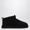 Ugg Round Toe Short Suede Boot In Black