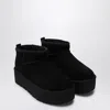 Ugg Classic Mini Platform Black Ankle Boots With Platform In Suede Woman In Black