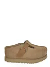 Ugg Lace-up Flatform Sole Round Toe Shoes In Beige