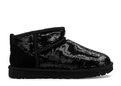 Pre-owned Ugg Classic Ultra Mini Boot Mirror Ball (women's) Sneakers In Black