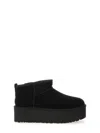 Ugg Ultramini Black Boots With Platform In Suede Woman In Multi