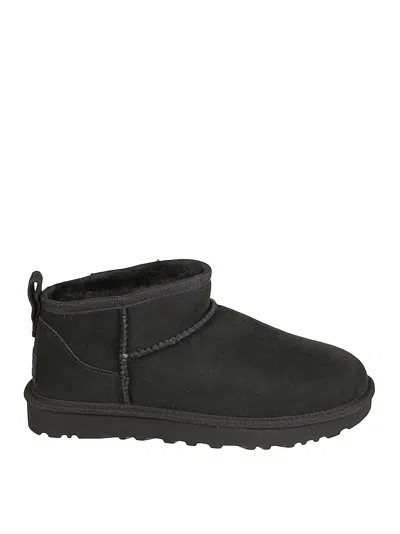 Ugg Classic Ultra Mini Suede Boots For Woman In Black