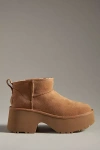 Ugg Brown 'ultra Mini New Heights' Boots In Beige