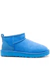 Ugg Classic Ultra Mini Suede Ankle Boots In Blue