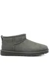 Ugg Classic Ultra Mini Grey Suede Boots In Green