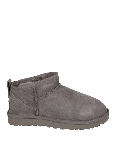 Ugg Asymmetrical Collar Twinface Low Boots With Eva Sole In Gray
