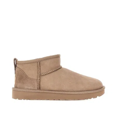 Ugg Classic Ultra Mini Suede Boots For Woman In Neutral