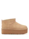 Ugg Classic Ultra Mini 1135092-san Platform Boots Women Sand Suede Comfort Ankle In Beige