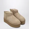 Ugg Classic Ultra Mini Boots With Sand-coloured Platform
