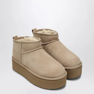 Ugg Classic Ultra Mini Boots With Sand-coloured Platform