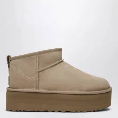 Ugg Classic Ultra Mini Boots With Sand-coloured Platform In Black