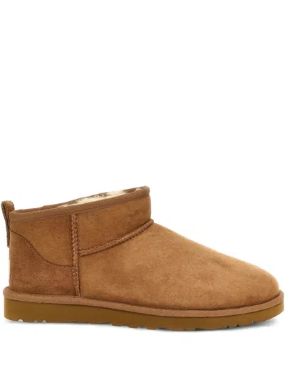 Ugg Classic Ultra Mini Boots Woman Chestnut In Yellow