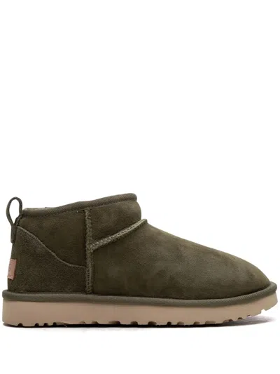 Ugg Classic Ultra Mini "burnt Olive" Boots In Grün
