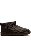 Ugg Classic Ultra Mini Ankle Boots In Animal Print