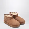Ugg Plush Twinface And Leather Ultra Mini Boots In Brown
