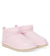 Ugg Classic Ultra Mini Pink Ankle Boots With Shearling Lining In Leather Girl In Pink