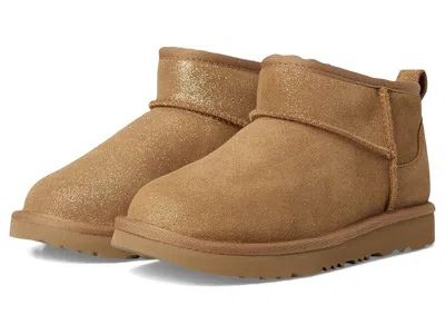 Ugg Classic Ultra Mini Dazzle (little Kid/big Kid) Kids Shoes Chestnut : 6 Big Kid M, Suede In Brown