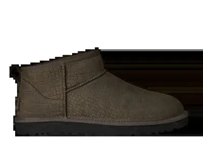 Ugg Classic Ultra Mini Embossed Boots In Brown
