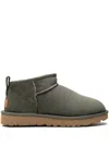 Ugg Womens Pale Green Classic Ultra Mini Logo-patch Suede And Shearling Ankle Boots Eur 36 / 3 Uk In Green