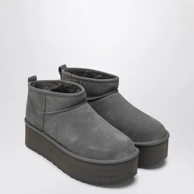 Ugg Classic Ultra Mini Grey Boot With Platform In Multi