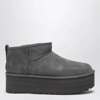 UGG UGG CLASSIC ULTRA MINI GREY BOOT WITH PLATFORM