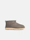 Ugg Ankle Boots Pull Tab Round Toe Suede In Gray
