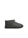 Ugg Classic Ultra Mini Grey Suede Boots In Green