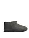 Ugg Classic Ultra Mini Grey Suede Boots In Green