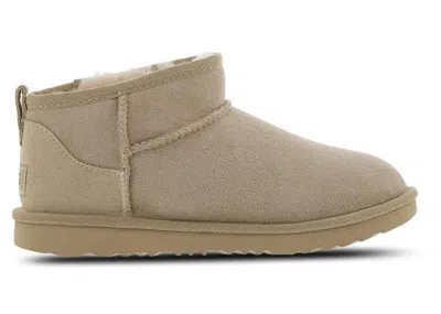 Pre-owned Ugg Classic Ultra Mini (kids) Sneakers In Sawdust In Brown