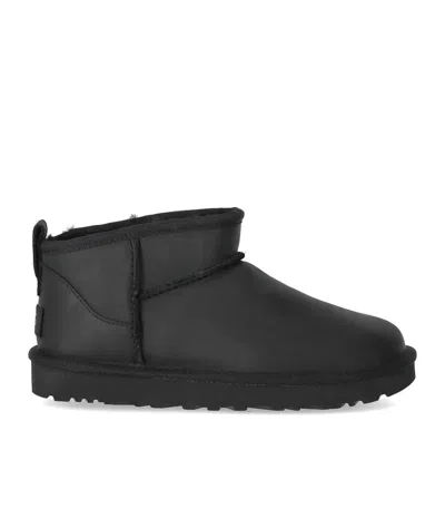 Ugg Classic Ultra Mini Leather Black Boot