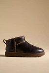 Ugg Classic Ultra Mini Leather Boots In Brown