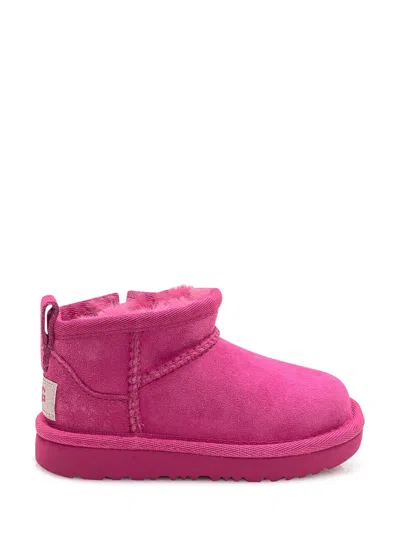 Ugg Classic Ultra Mini Leather Boots In Pink
