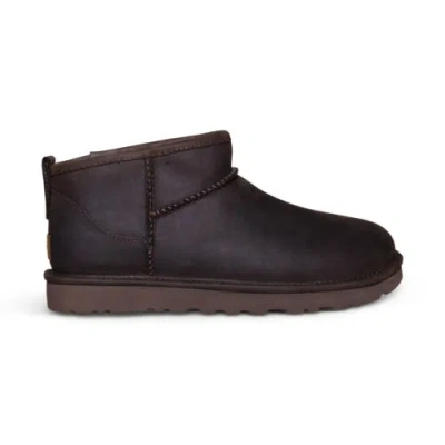 Pre-owned Ugg Classic Ultra Mini Leather Chocolate Comfort Women's Boots Size Us 8 In Brown