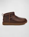 Ugg Ultra Mini Ankle Boots With Round Toe In Ironwood