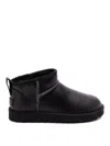 Ugg Classic Ultra Mini Leather Regenerated Boots In Black