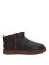 Ugg Classic Ultra Mini Leather Regenerated Boots In Brown